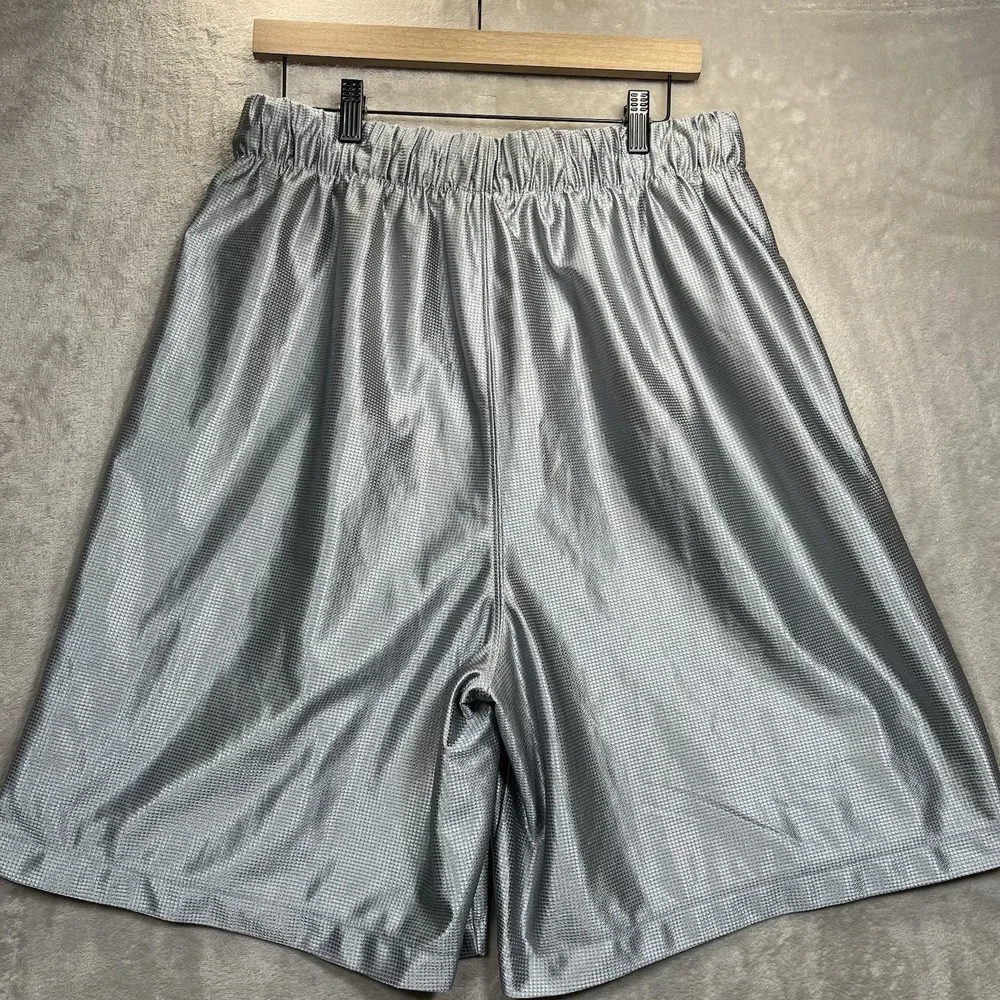 Air Jordan Shiny Silky Dazzle Basketball Shorts Silver Gray Mens XL